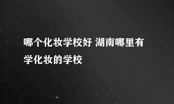 哪个化妆学校好 湖南哪里有学化妆的学校