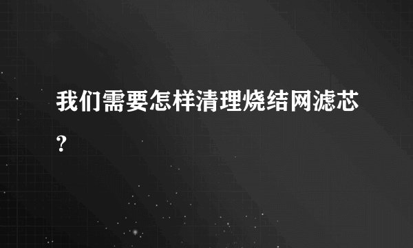我们需要怎样清理烧结网滤芯?