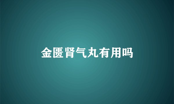 金匮肾气丸有用吗