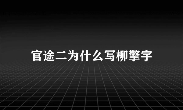 官途二为什么写柳擎宇