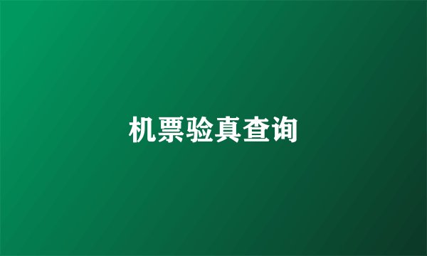 机票验真查询