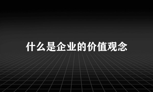 什么是企业的价值观念