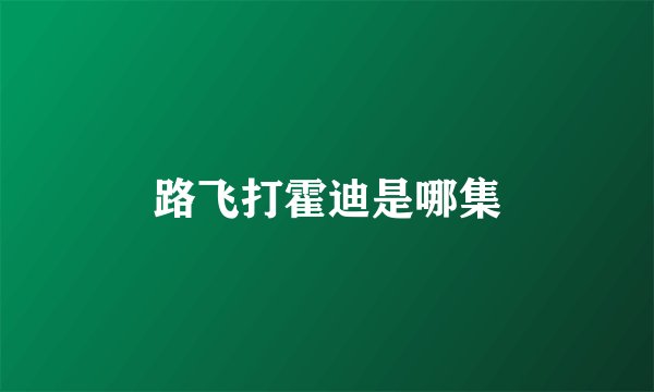 路飞打霍迪是哪集