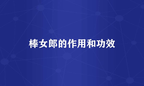 棒女郎的作用和功效