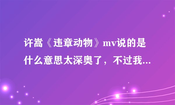 许嵩《违章动物》mv说的是什么意思太深奥了,不过我很喜欢,求高人解答~~