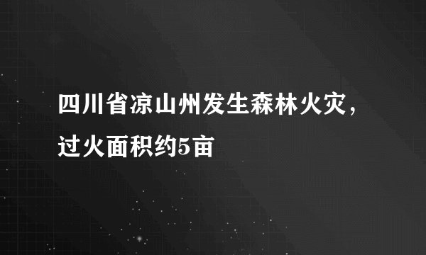 四川省凉山州发生森林火灾，过火面积约5亩