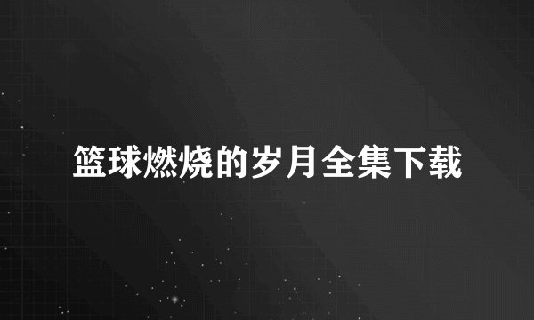篮球燃烧的岁月全集下载