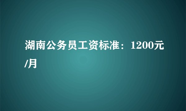 湖南公务员工资标准：1200元/月