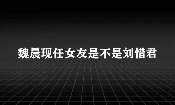 魏晨现任女友是不是刘惜君
