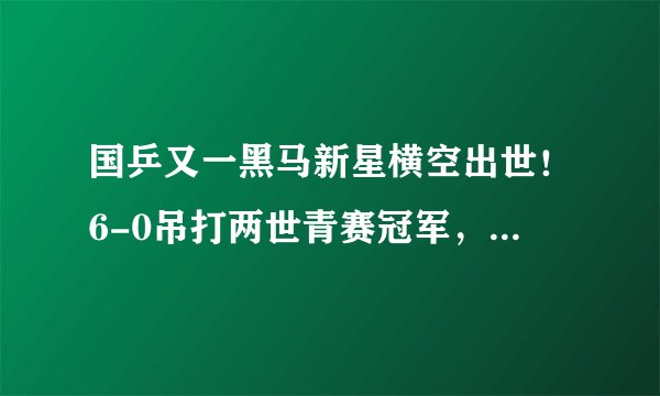 国乒又一黑马新星横空出世！6-0吊打两世青赛冠军，女版许昕来了