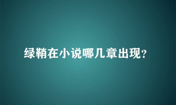 绿鞘在小说哪几章出现？