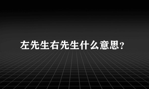 左先生右先生什么意思？
