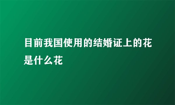 目前我国使用的结婚证上的花是什么花