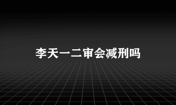 李天一二审会减刑吗