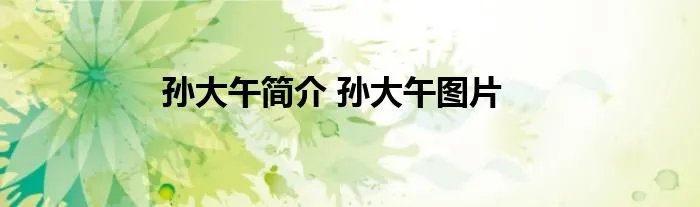 孙大午简介 孙大午图片