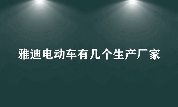 雅迪电动车有几个生产厂家