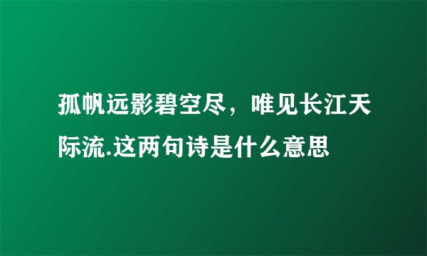 孤帆远影碧空尽，唯见长江天际流.这两句诗是什么意思
