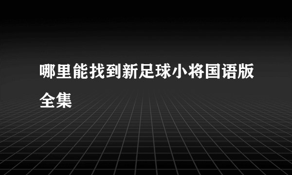 哪里能找到新足球小将国语版全集