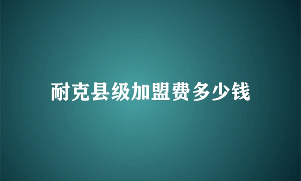耐克县级加盟费多少钱