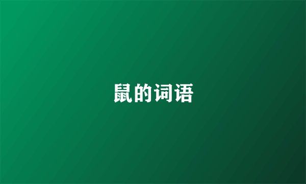 鼠的词语