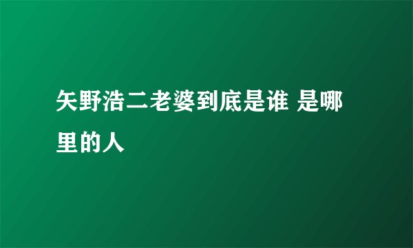 矢野浩二老婆到底是谁 是哪里的人
