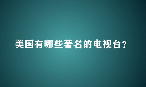 美国有哪些著名的电视台？