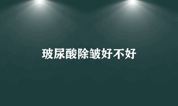 玻尿酸除皱好不好