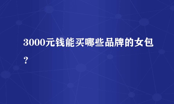 3000元钱能买哪些品牌的女包？