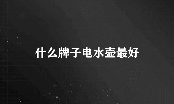 什么牌子电水壶最好