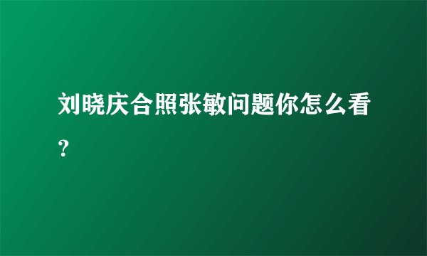 刘晓庆合照张敏问题你怎么看?