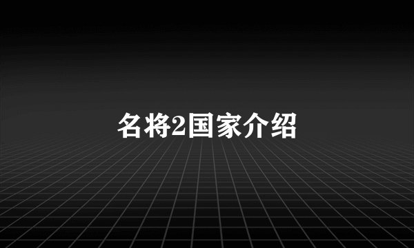 名将2国家介绍