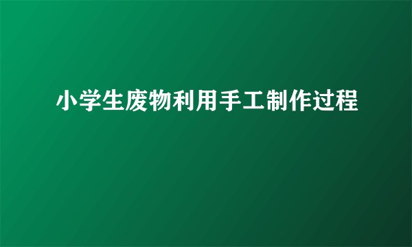 小学生废物利用手工制作过程