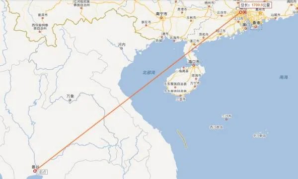 广州到泰国曼谷有多少公里?