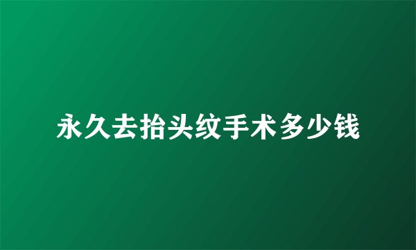 永久去抬头纹手术多少钱