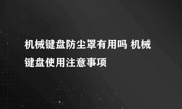 机械键盘防尘罩有用吗 机械键盘使用注意事项