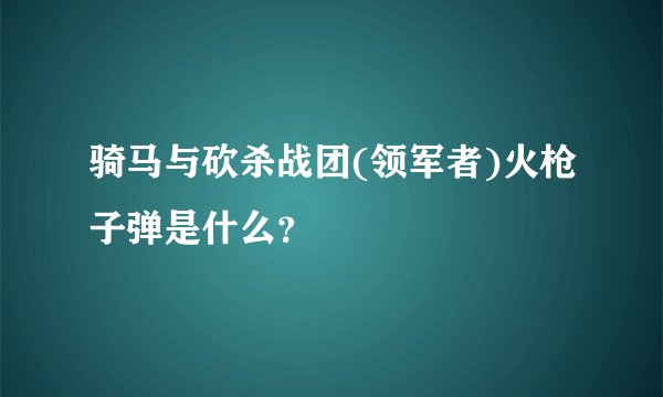 骑马与砍杀战团(领军者)火枪子弹是什么?