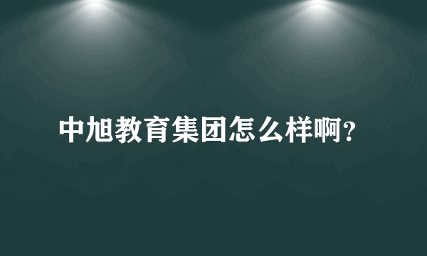 中旭教育集团怎么样啊？
