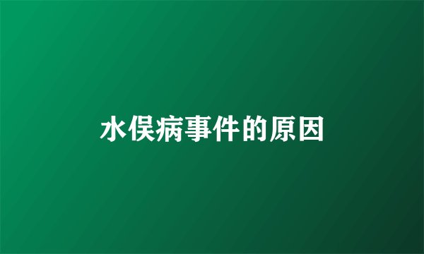 水俣病事件的原因