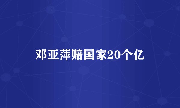 邓亚萍赔国家20个亿