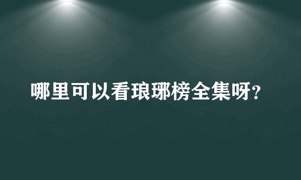 哪里可以看琅琊榜全集呀？