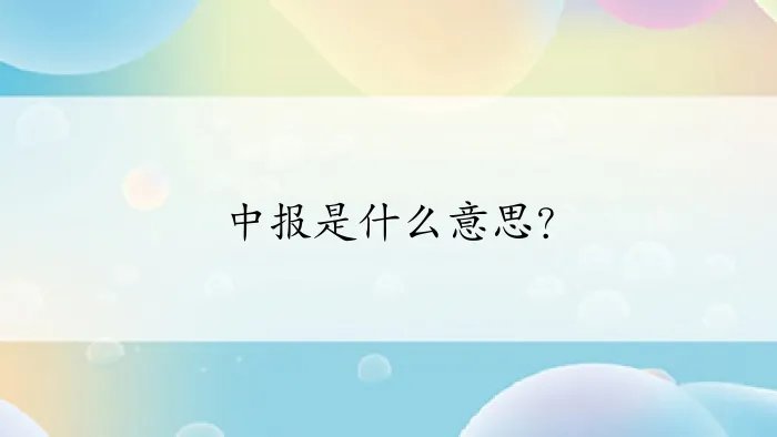 中报是什么意思？