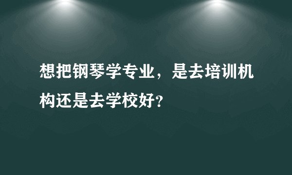 想把钢琴学专业,是去培训机构还是去学校好?