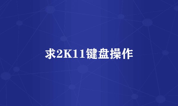 求2K11键盘操作