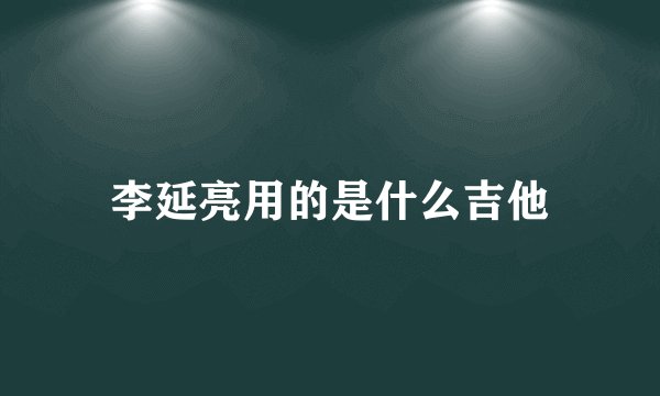 李延亮用的是什么吉他