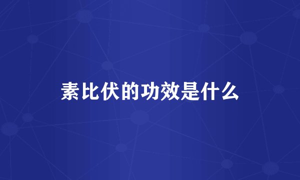 素比伏的功效是什么