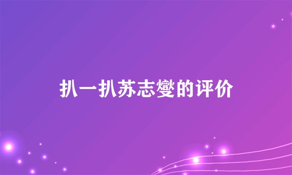 扒一扒苏志燮的评价