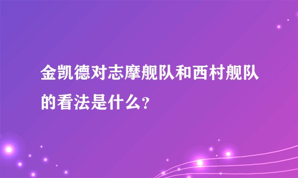金凯德对志摩舰队和西村舰队的看法是什么？