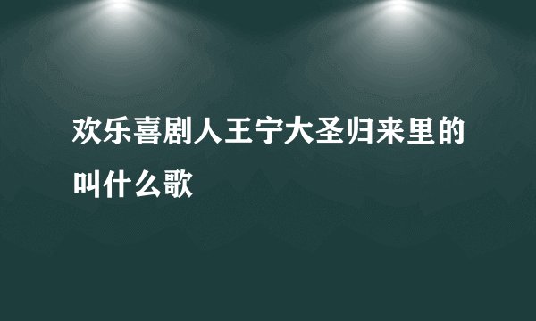 欢乐喜剧人王宁大圣归来里的叫什么歌