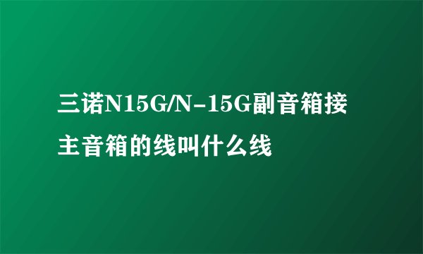 三诺N15G/N-15G副音箱接主音箱的线叫什么线