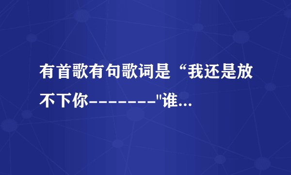 有首歌有句歌词是“我还是放不下你-------